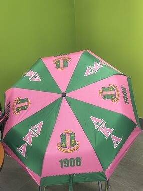 Alpha Kappa Alpha 1908 Pink & Green Umbrella